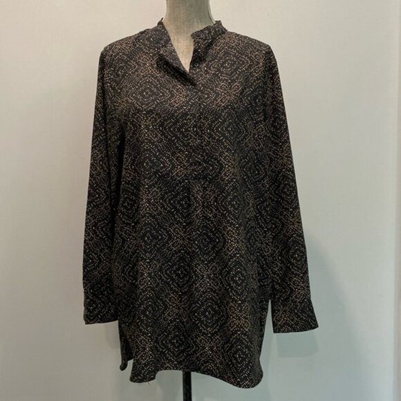 Lauren Ralph Lauren Brown Long Sleeve Tunic Size XL - Picture 9 of 13